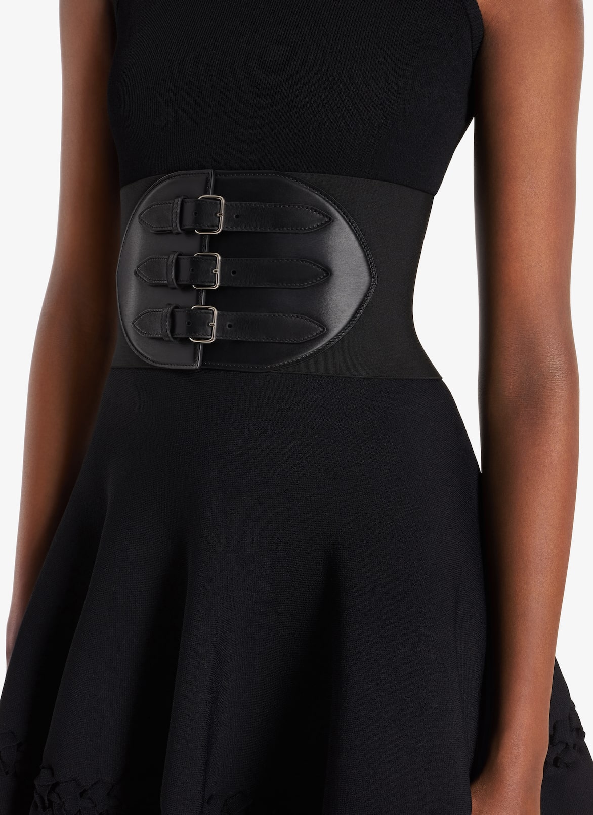 CORSET ELASTIQUE BELT IN STRETCH AND CALFSKIN ALAÏA BLACK CORSET ELASTIQUE BELT IN STRETCH AND CALFSKIN